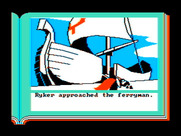 ZorkQuest: The Crystal of Doom for IBM PC/Compatibles - Who is this strange ferryman?