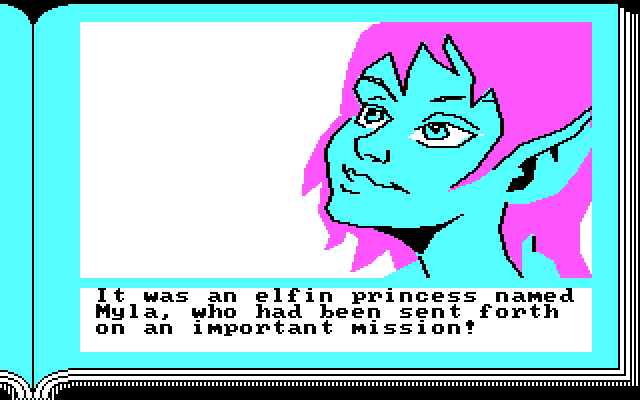 ZorkQuest: The Crystal of Doom IBM PC/Compatibles Screenshot: An elfin princess appears.