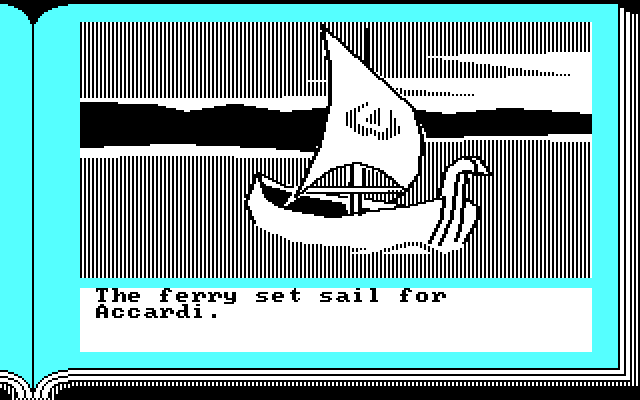 ZorkQuest: The Crystal of Doom IBM PC/Compatibles Screenshot: Time to set sail.