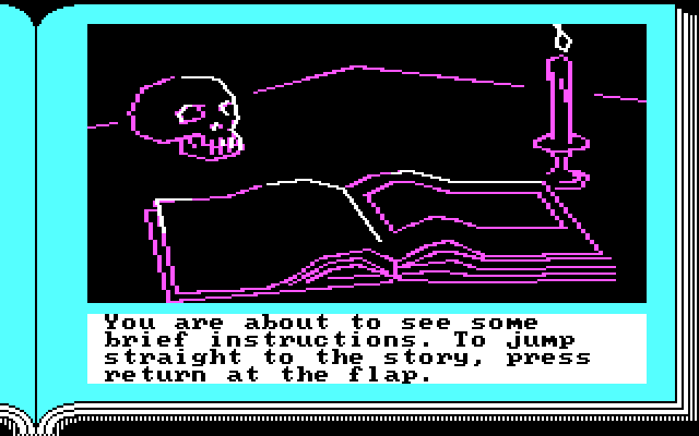 ZorkQuest: The Crystal of Doom IBM PC/Compatibles Screenshot: The game optionally provides some instructions.