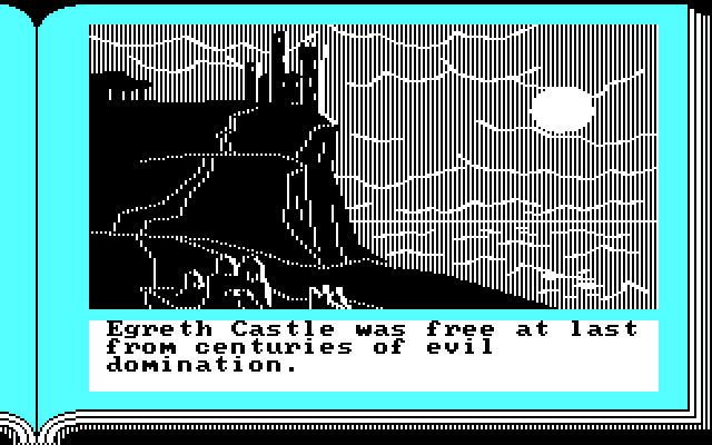 ZorkQuest: The Crystal of Doom IBM PC/Compatibles Screenshot: Meanwhile, leaving Egreth castle...