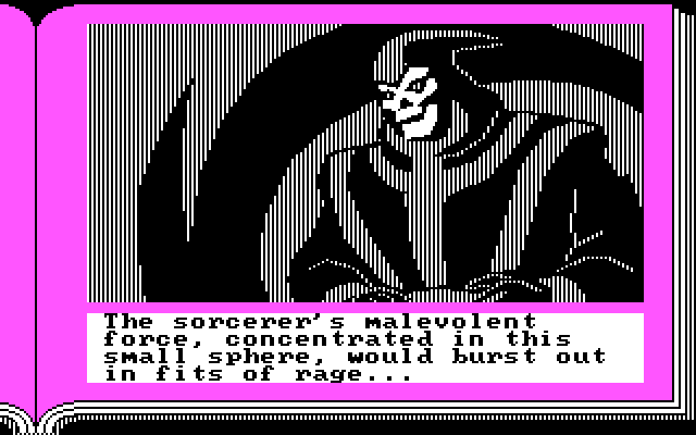 ZorkQuest: The Crystal of Doom IBM PC/Compatibles Screenshot: This guy doesn't look good...