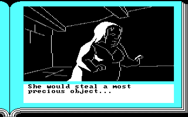 ZorkQuest: The Crystal of Doom IBM PC/Compatibles Screenshot: Something precious is about to be stolen.