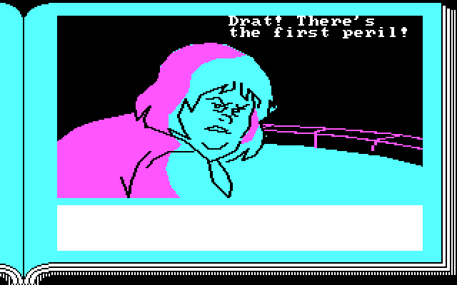 ZorkQuest: The Crystal of Doom IBM PC/Compatibles Screenshot: Our characters encounter some peril...