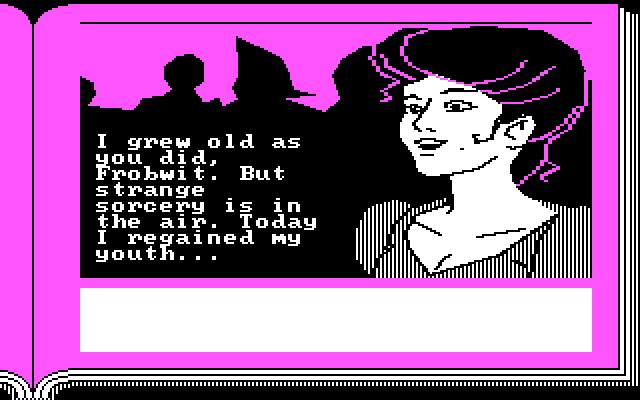 ZorkQuest: The Crystal of Doom IBM PC/Compatibles Screenshot: Who is this character?