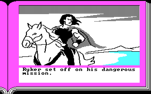 ZorkQuest: The Crystal of Doom IBM PC/Compatibles Screenshot: Ryker sets off on a mission...