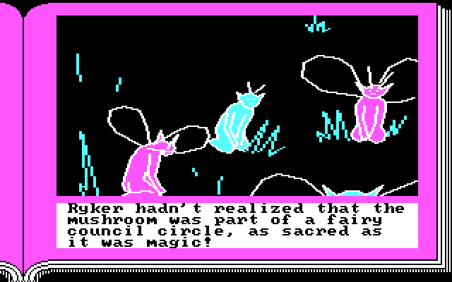 ZorkQuest: The Crystal of Doom IBM PC/Compatibles Screenshot: Ryker inadvertantly causes trouble.