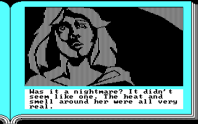 ZorkQuest: The Crystal of Doom IBM PC/Compatibles Screenshot: Acia isn't feeling well...is it magic?
