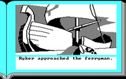 ZorkQuest: The Crystal of Doom for IBM PC/Compatibles - Who is this ferryman?