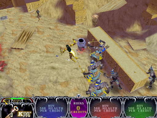 Gauntlet: Legends Arcade Screenshot: Beginning in the ruins.