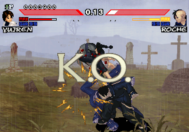 Daraku Tenshi: The Fallen Angels Arcade Screenshot: K.O.!