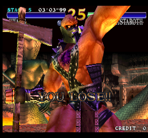 SoulCalibur Arcade Screenshot: I lose this round...
