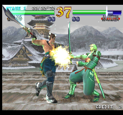 SoulCalibur Arcade Screenshot: The next fight in progress...