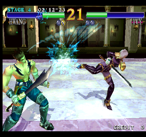 SoulCalibur Arcade Screenshot: Attack blocked...