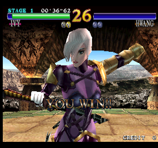 SoulCalibur Arcade Screenshot: I won this round!