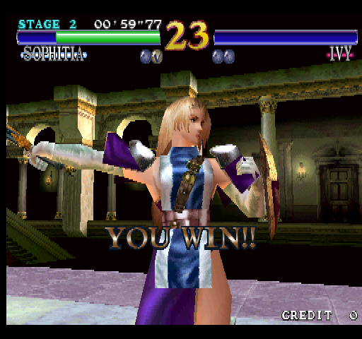 SoulCalibur Arcade Screenshot: I won this round!