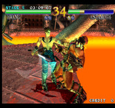 SoulCalibur for Arcade - Attempting to knock my opponent off the ledge...