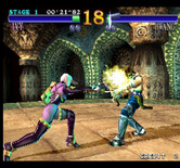 SoulCalibur for Arcade - Attacking...almost won this round!
