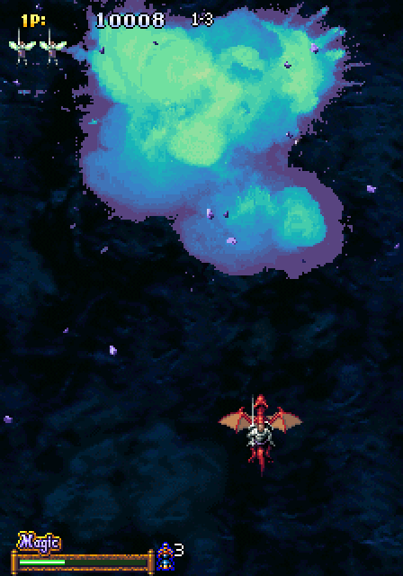 Dragon Blaze Arcade Screenshot: Enemy destroyed!
