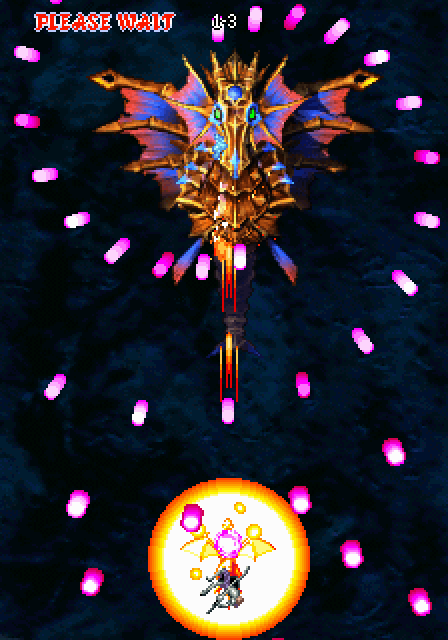 Dragon Blaze Arcade Screenshot: I'm hit!