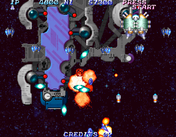Salamander 2 Arcade Screenshot: Crash! I'm hit!