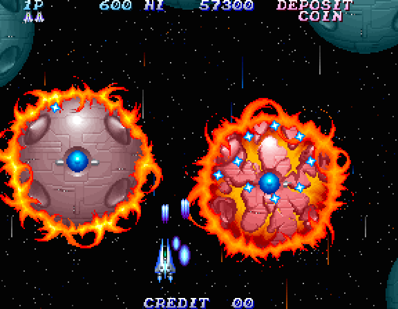 Salamander 2 Arcade Screenshot: A narrow path!
