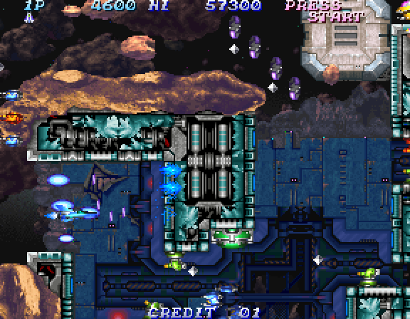 Salamander 2 Arcade Screenshot: Time for some narrow passages!