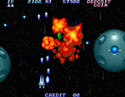 Salamander 2 for Arcade - Destroying large obstacles...