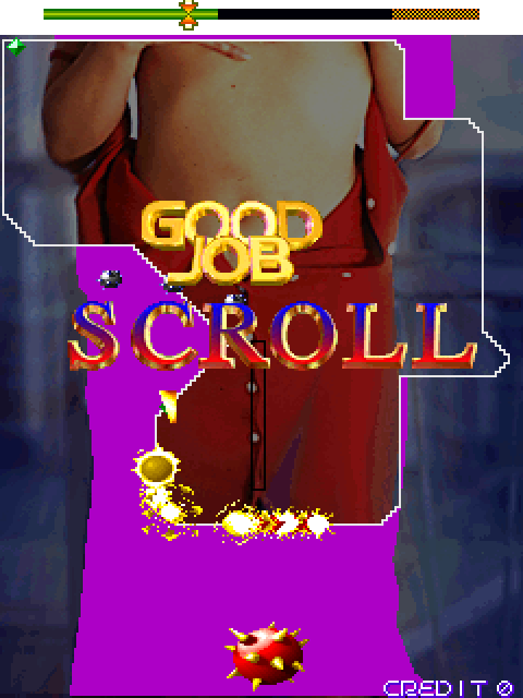 Gals Panic 3 Arcade Screenshot: Good job; The screen will scroll now...