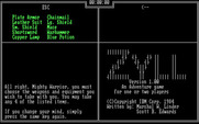 Zyll: A Text Adventure Game for IBM PC/Compatibles - Selecting weapons.