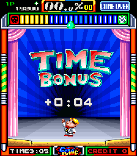 Gals Panic Arcade Screenshot: I won a time bonus!