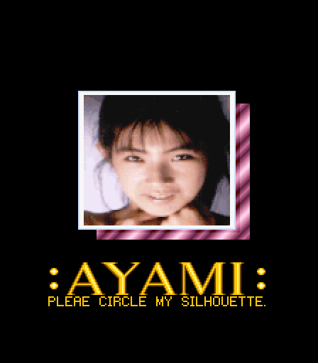 Gals Panic Arcade Screenshot: Ayami selected; circle her silhouette!