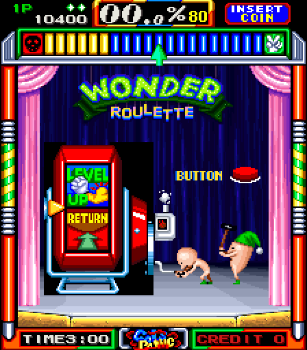Gals Panic Arcade Screenshot: The wonder roulette round between stages.