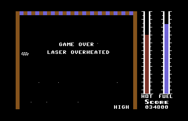 Threshold Commodore 64 Screenshot: Game over.