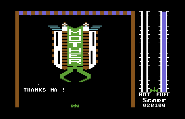 Threshold Commodore 64 Screenshot: Thanks ma!