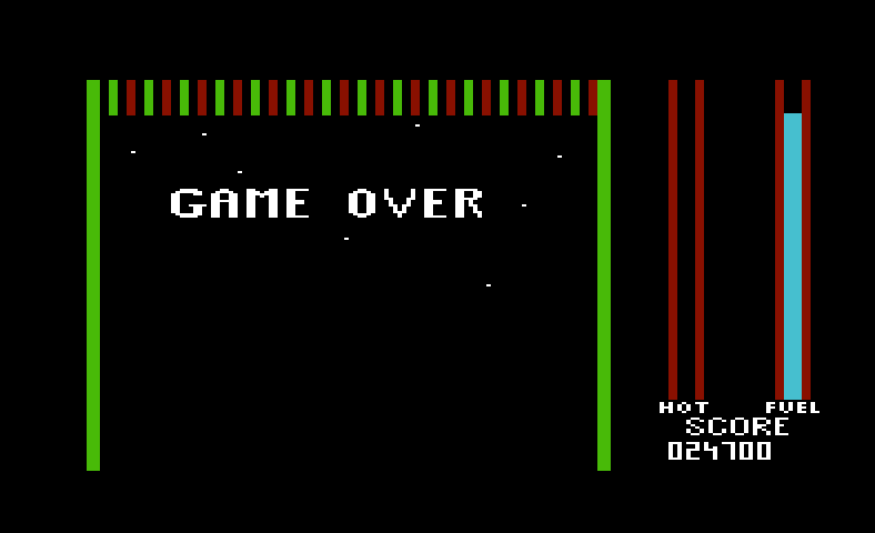 Threshold Commodore VIC-20 Screenshot: Game over.