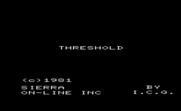Threshold for Commodore VIC-20 - Title screen.