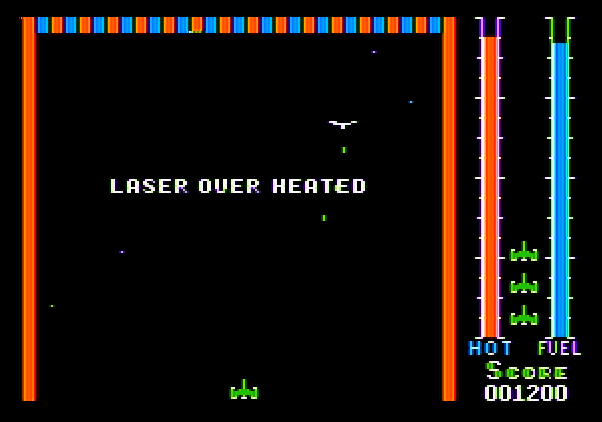 Threshold Apple II Screenshot: Oh no, my laser overheated!