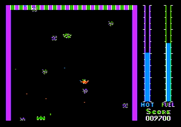 Threshold Apple II Screenshot: Some fuzzy blobs attack!