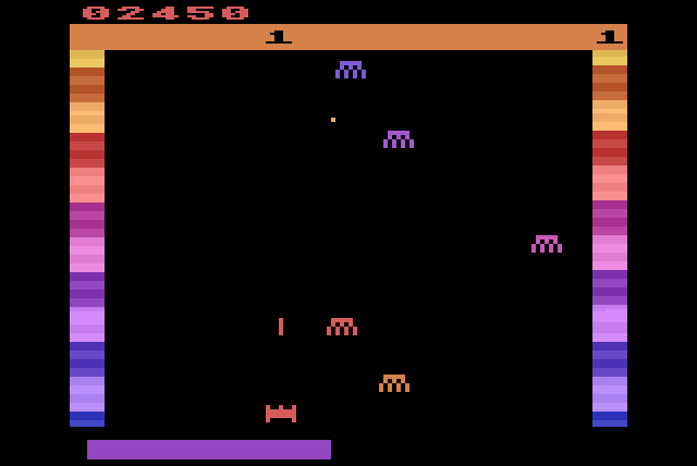 Threshold Atari 2600 Screenshot: Each level has different opponents to destroy...
