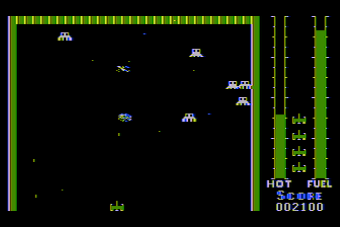 Threshold Atari 8-bit Screenshot: Blasting opponents...