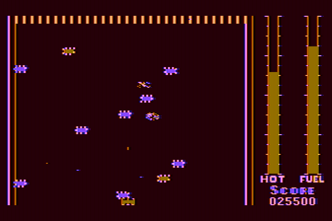 Threshold Atari 8-bit Screenshot: Watch out, don't crash!