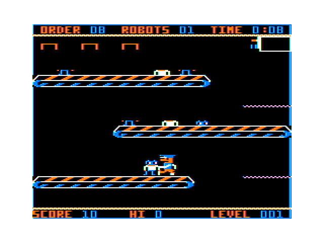 Panic Button TRS-80 Color Computer Screenshot: I've assembled another robot!