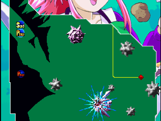 Gals Panic S3 Arcade Screenshot: Careful, don't let the line get hit by anything...