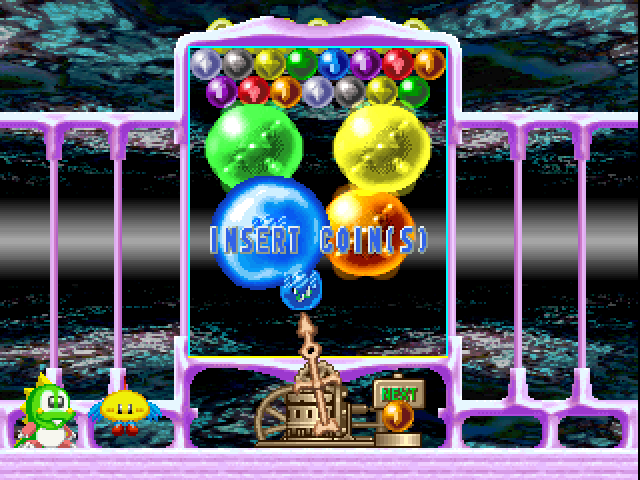 Super Puzzle Bobble Arcade Screenshot: Game attract mode.