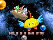 Super Puzzle Bobble for Arcade - Coin inserted, press 1 or 2 player button to start.