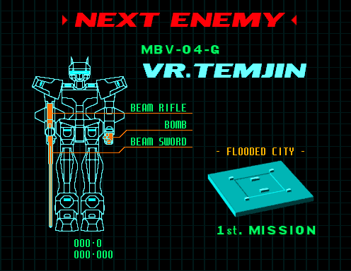 Virtual On: Cyber Troopers Arcade Screenshot: Here's the first enemy...