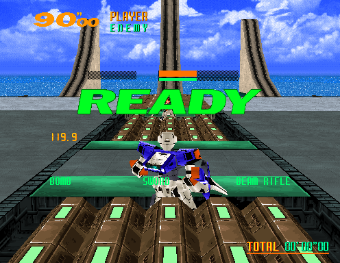 Virtual On: Cyber Troopers Arcade Screenshot: Ready to start?