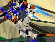 Virtual On: Cyber Troopers for Arcade - Game start; my robot takes flight!