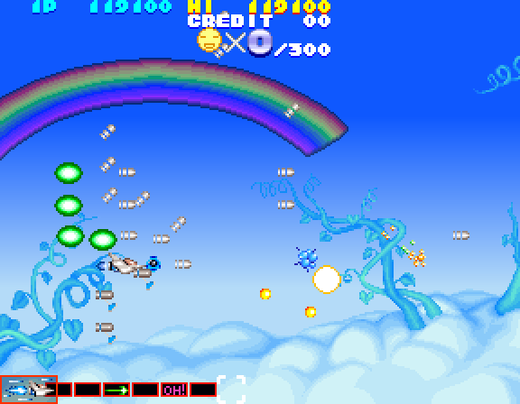 Sexy Parodius Arcade Screenshot: Mission 5 start.